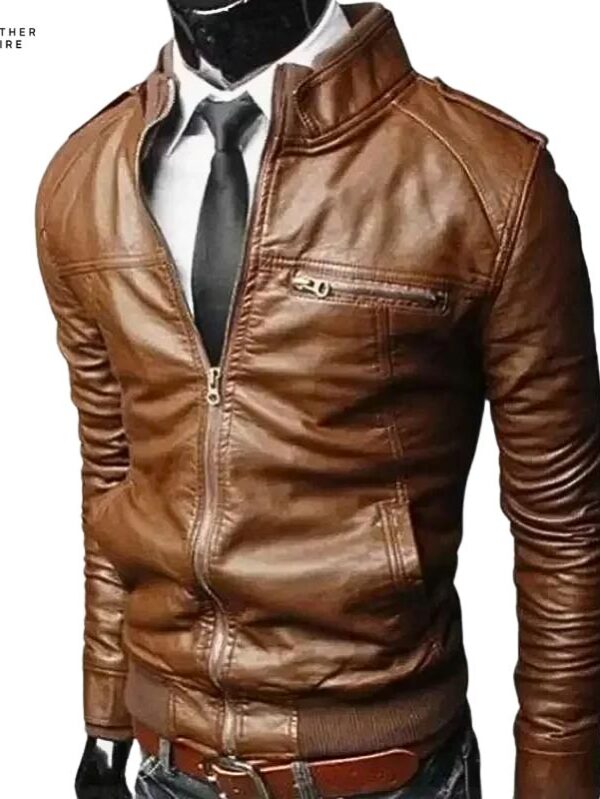 Autumn Cool Men’s Fashion Leather Jacket Bomber Hot Motorcycle Fit