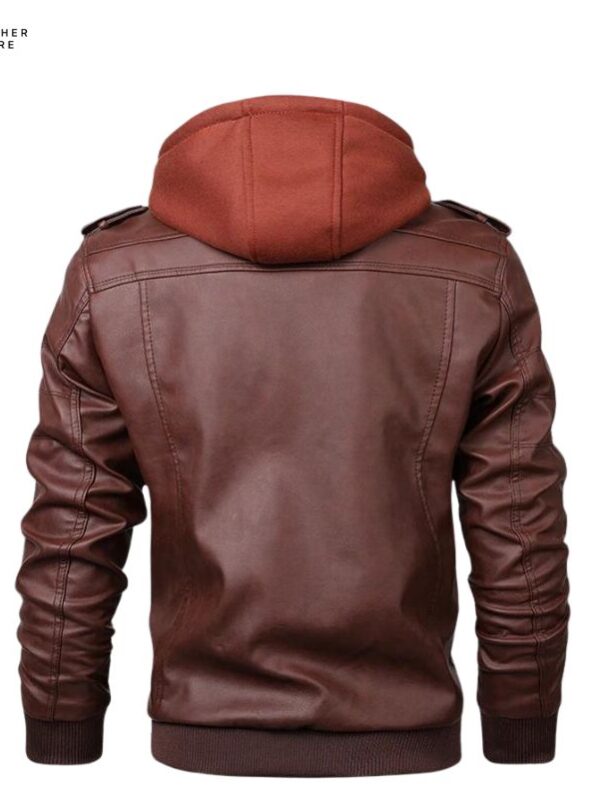 Casual Windbreaker Waterproof PU Leather Jacket for Men Motorcycl