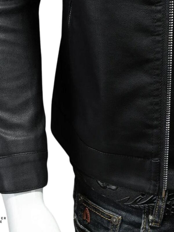 Fashion Trend Motorcycle Leather Jacket for Men Standing Col