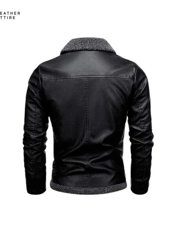 New winter fur integrated short Genuine leather jacket motorcy