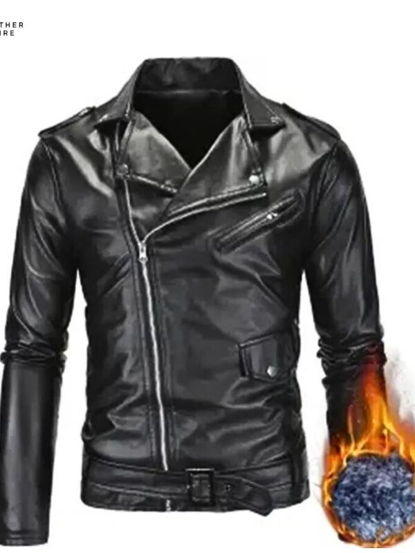 Spring Autumn Slimming Coat Plush New Leisure Fashion Men’s Leather Coat for Motorcycle Wear