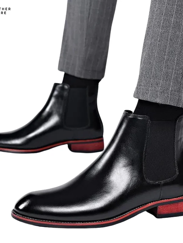 Ankle Elegance Retro-Inspired Men’s Chelsea Boots in Classic Leather