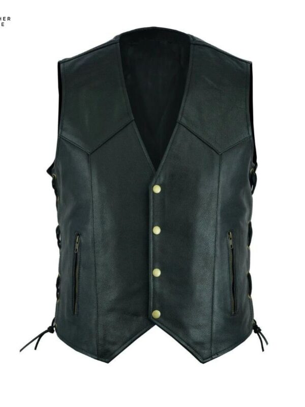 Casual Coat Motorcycle Vest for Men Punk Fashion Leather