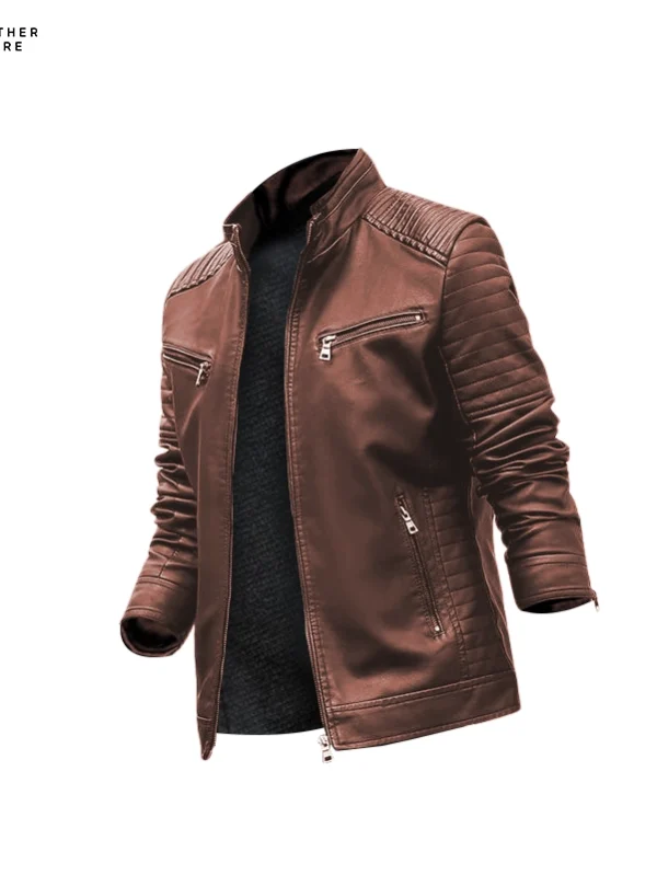 Casual Motorcycle Jacket For M - Stylish Men’s PU Leather Outerwear in Spring