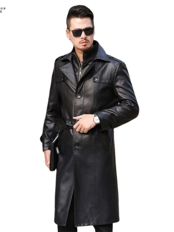 Classic Outerwear Real Leather Men’s Coat for Autumn and Winter