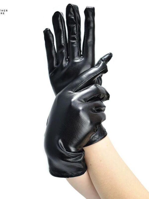 Classic Pleated Sheepskin Leather Gloves for Women