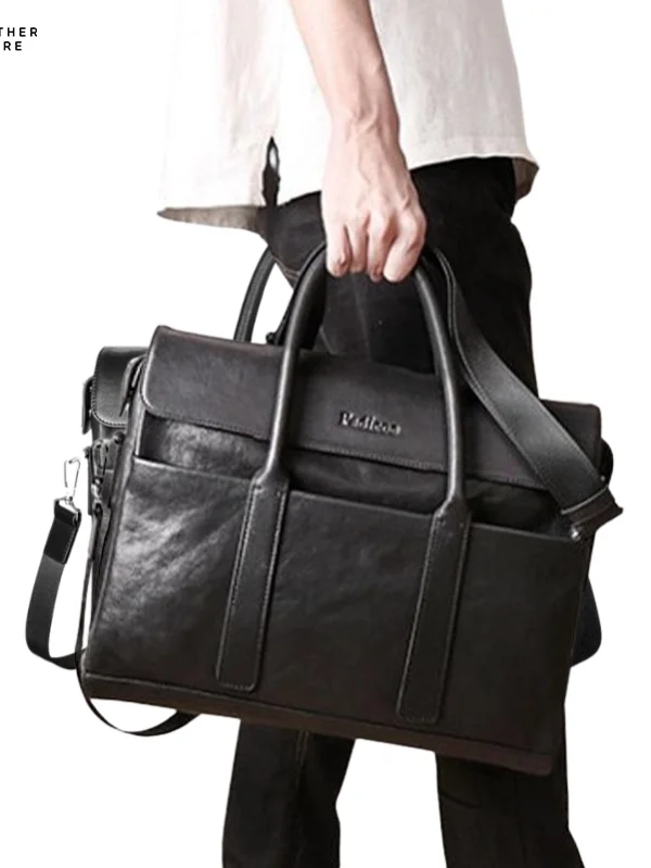 Classic Shape - Leather Work Business Rectangular Briefcase for Men