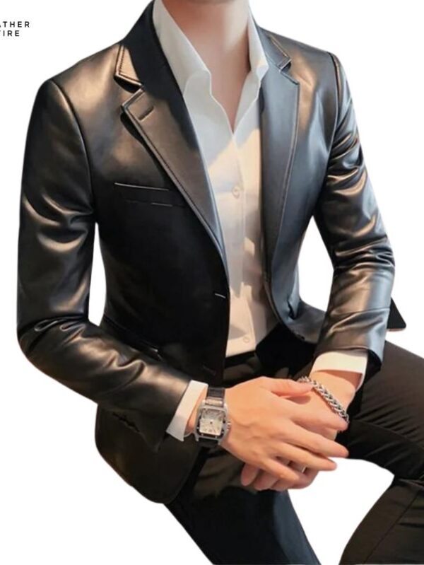 Classic Solid Color Leather Jacket Men’s Fashion Essential