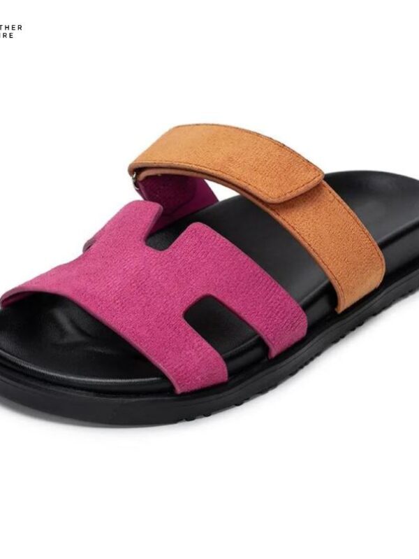 Comfort Style UBILILIA Leather Suede Slides Women’s Summer Fla