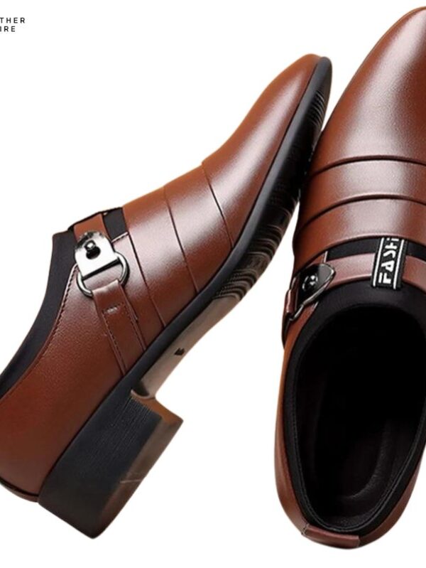 Elegant Slip-On Leather Shoes for Men with Pointed Toe