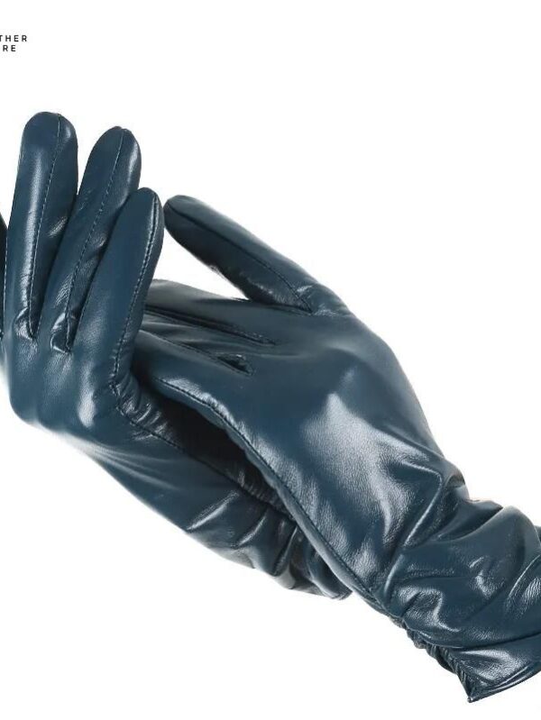 Elegant Women’s Pleated Leather Gloves in Various Colors