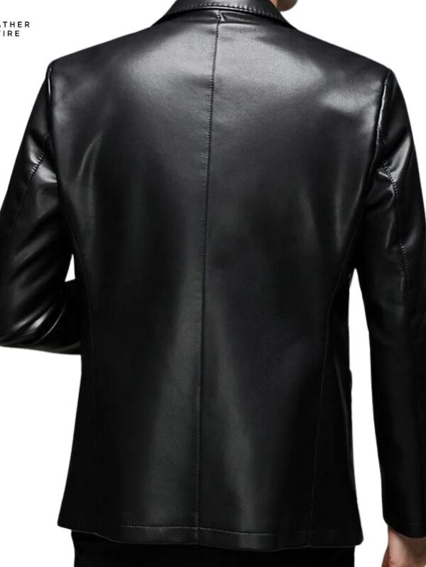 Elevate Your Look Male Korean Fashion Casual PU Leather Blazer