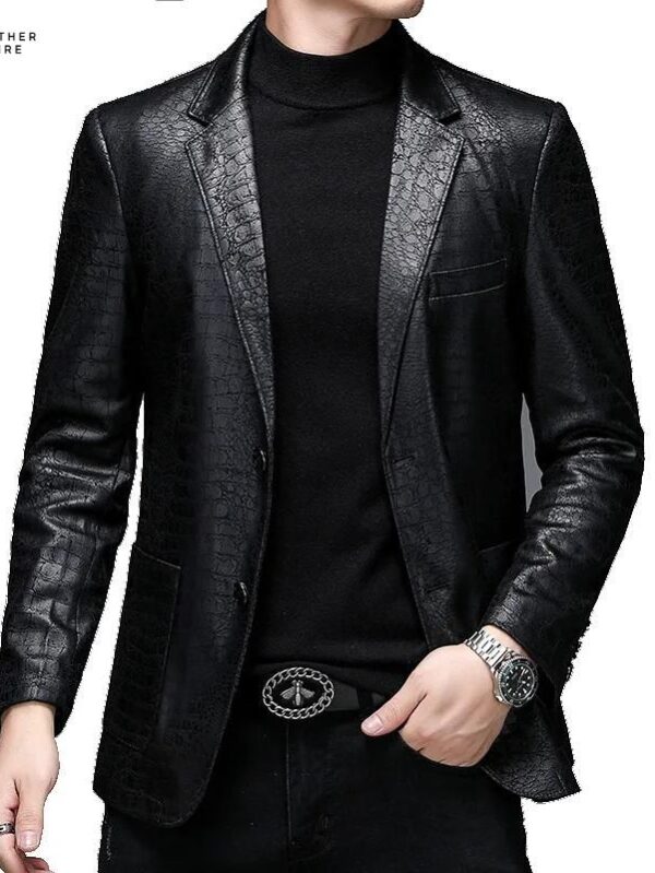 Elevate Your Style Men’s Vintage-Inspired Faux Leather Jacket