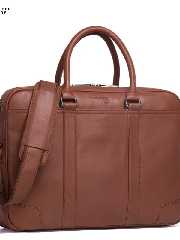 Executive Leather Men’s Multifunctional Business Briefcase