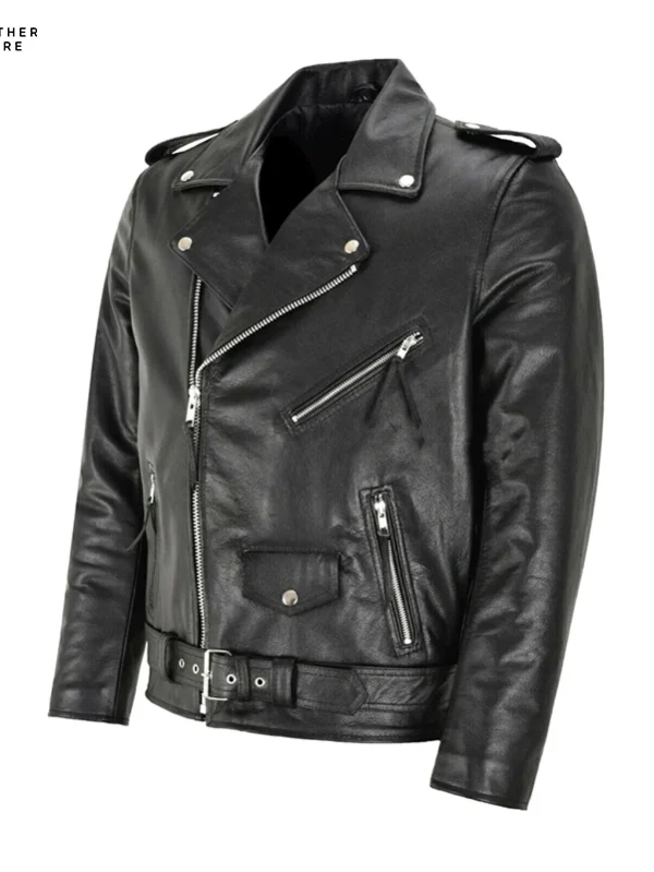 Fashion Slim Fit Leather Coat - Men's PU Leather Motorcycle Jacket