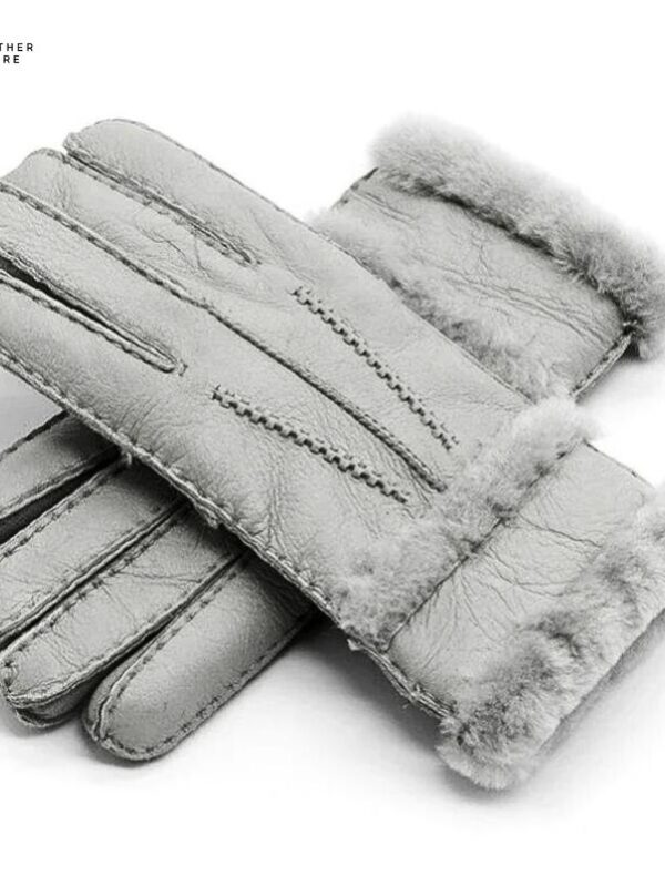 Fashionable Genuine Sheepskin Leather Winter Gloves for Women