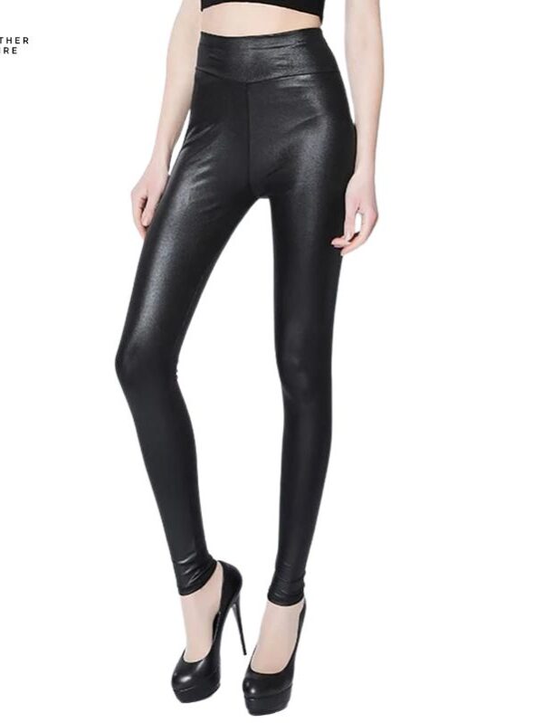 Female Sexy High Elastic Stretch Pencil Pants in PU Leather