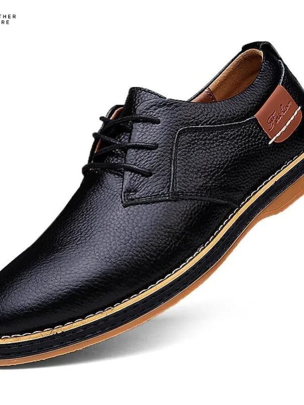 Genuine Leather Men’s Dress Shoes Oxfords Brogue Lace-Up