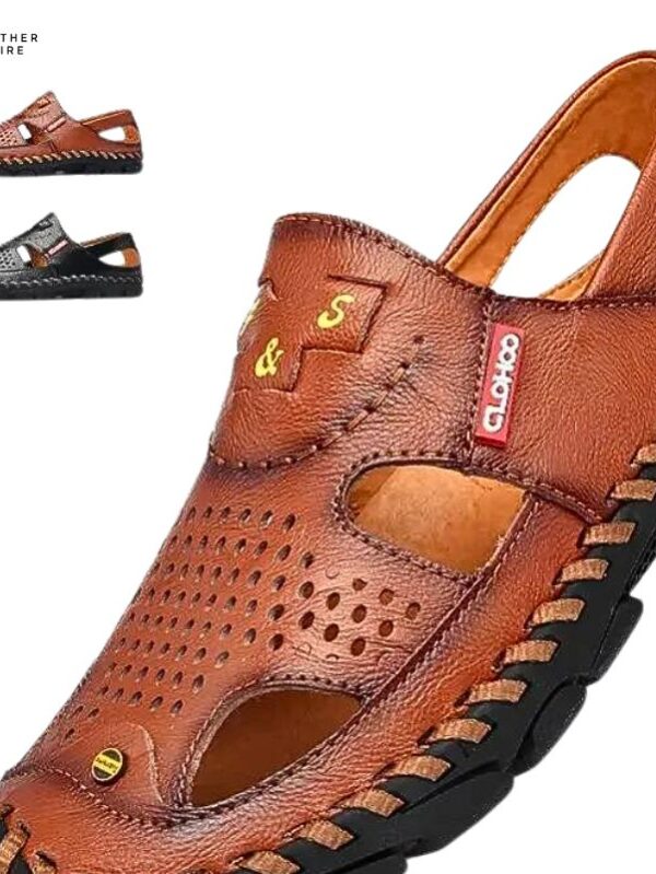 Handmade Genuine Leather Men’s Sandals for Durability