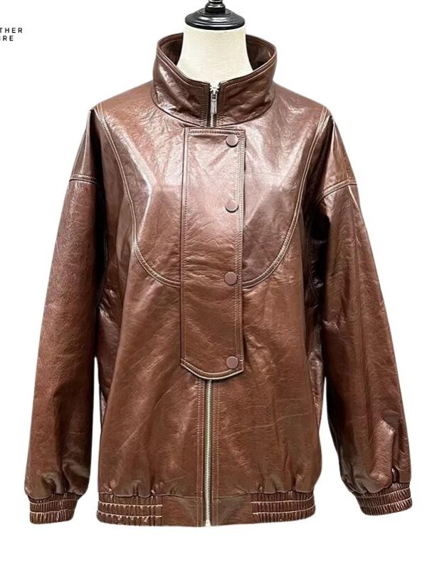 High Quality Genuine Vintage Cowhide Leather Women’s Motorcycle Coat