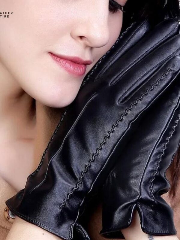 High-end Leather Gloves Women’s Sheepskin Winter Warmth