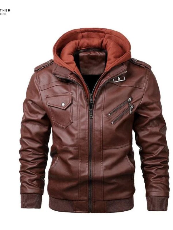 KB Men Autumn Fall PU Leather Casual Motorcycle Jacket Coat