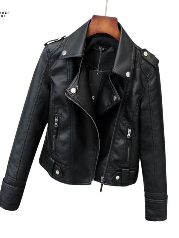 Korean Slim PU Leather Jacket for Women’s Spring Autumn Winter