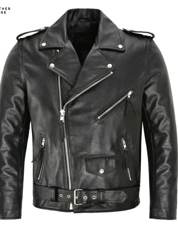 Men PU Leather Jacket Motorcycle Fashion Slim Fit Leather Coat