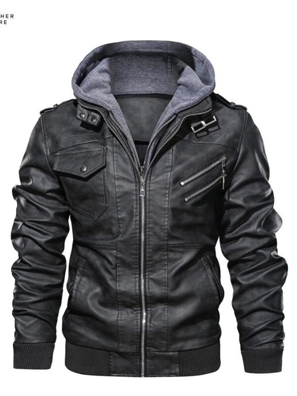 Men’s New Autumn Leather Jackets Casual Motorcycle PU Jacket, Biker Leather Coats