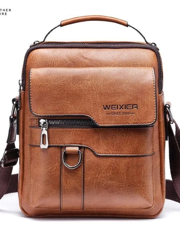 Men's PU Leather Crossbody Business Bag