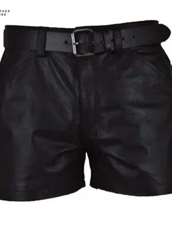 Men’s Short Leather Pants New Solid Color PU Leather, Casual for Summer Fashion Trend Club