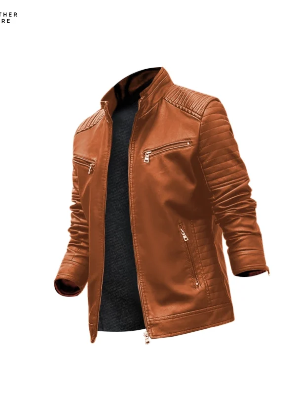 Men’s Spring Autumn Winter Jacket - Casual PU Leather Motorcycle Coat for a Trendy Look