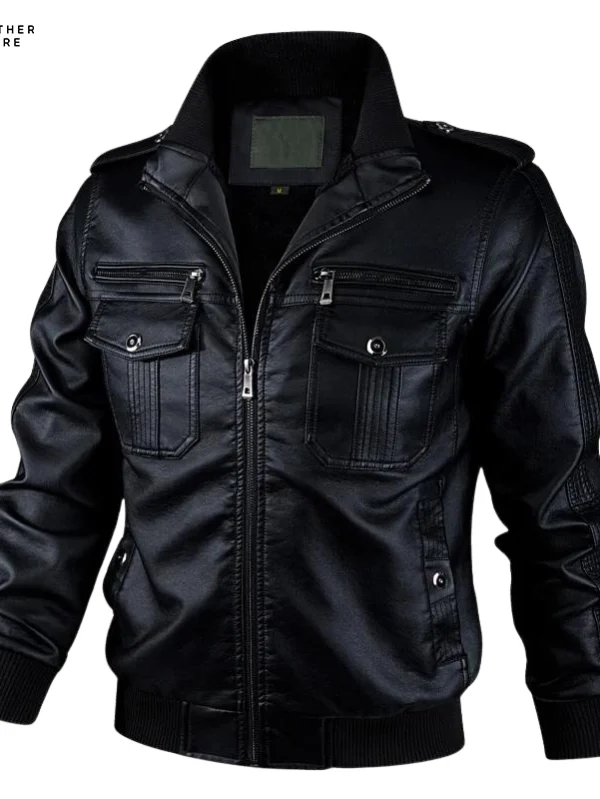 New Autumn Winter Men’s Motorcycle Biker Leather Jacket Men Windbreaker Fashion PU Jack