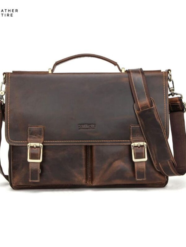 New European and American leather men's business briefcase