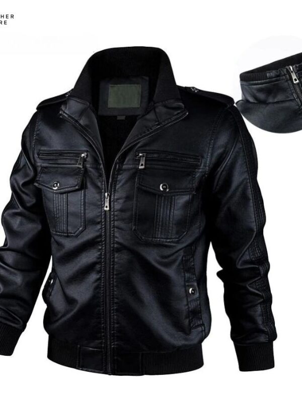 New Fashion Men’s Leather Jackets Luxury Casual Motorcycle