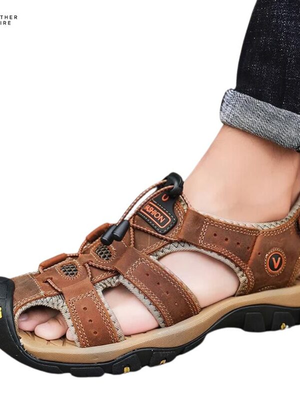 New Large Size Casual Men’s Sandals in Leather