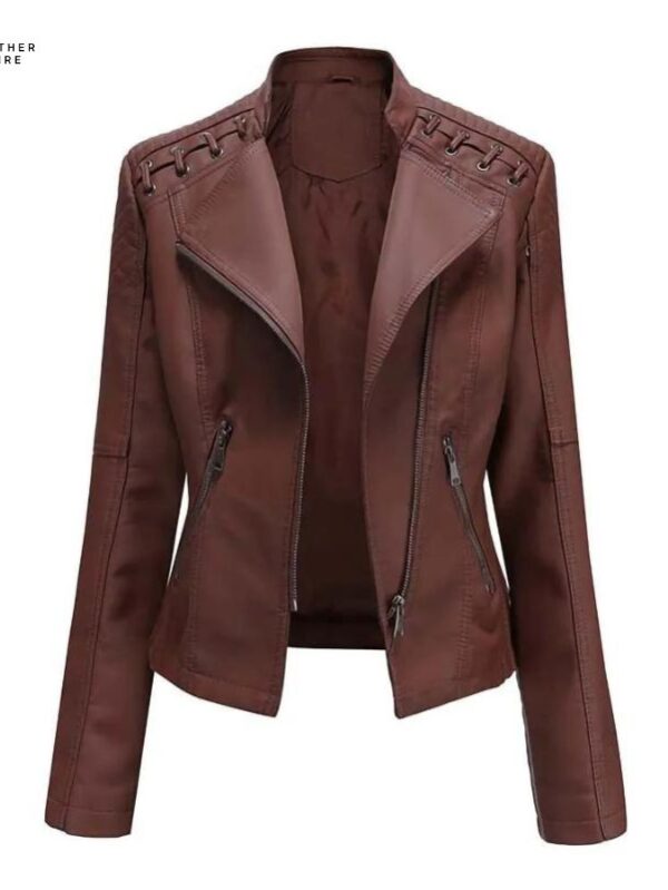 PU Faux Leather Jackets Autumn Winter Long Sleeve Zipper