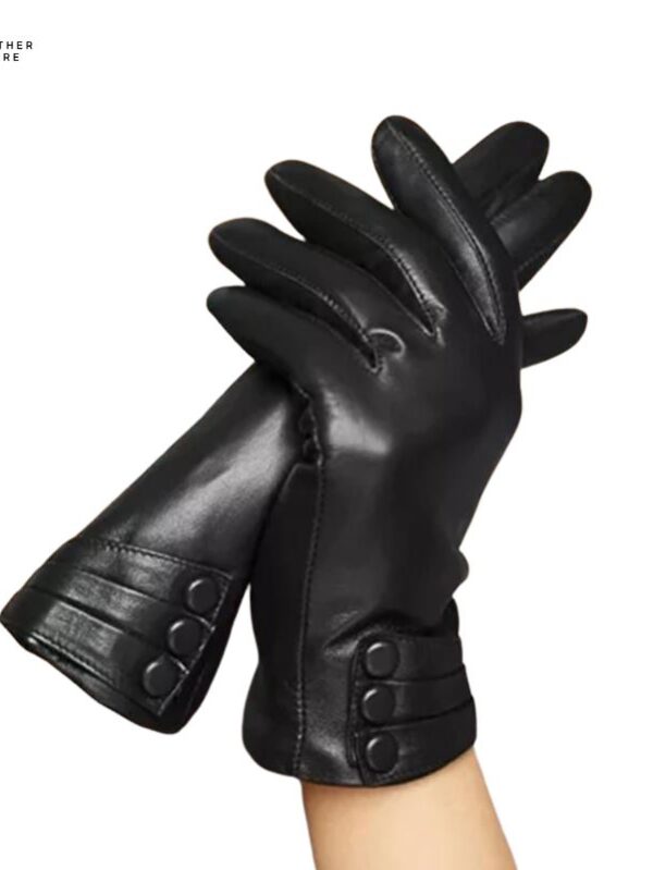 Plush Touch Screen PU Leather Driving Gloves for Women