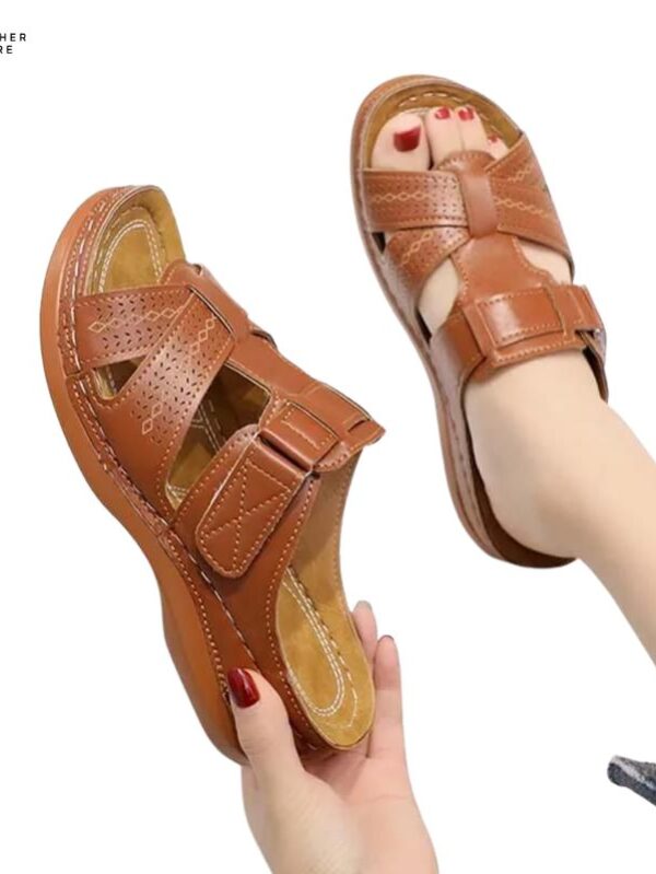 Premium Anti-Slip Vintage Open Toe Wedge Sandals for Women