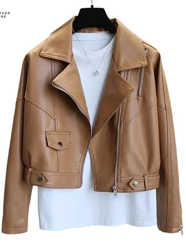 Spring Autumn Streetwear Leather Jacket Women’s Fashion Zippe