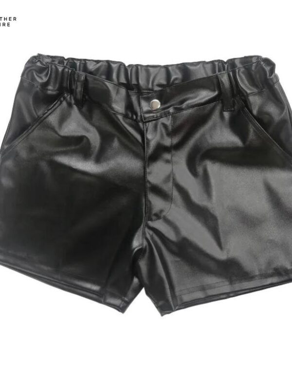 Summer Fashion Nightclub Wear Shorts YUFEIDA Pu Leather Solid Co