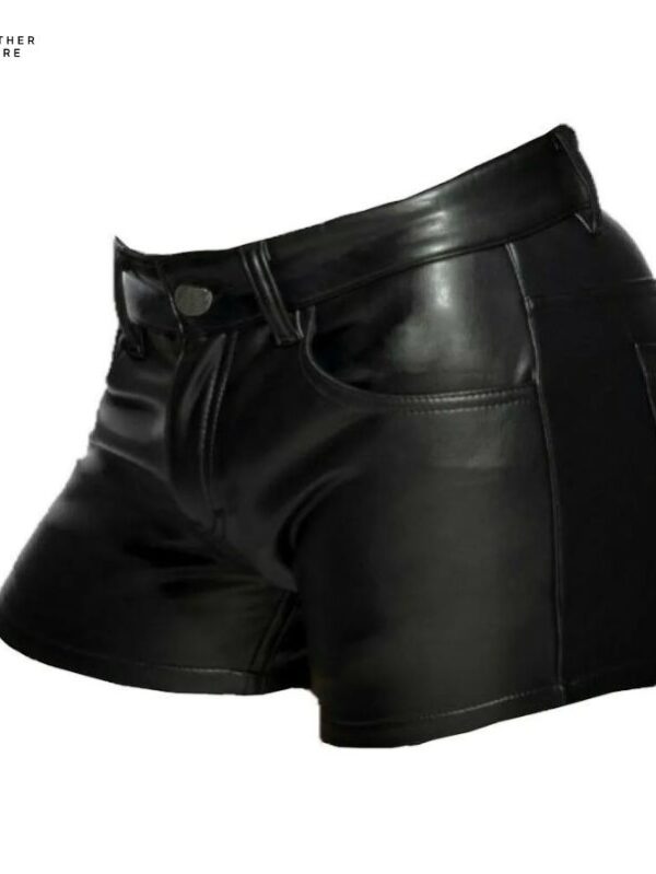 Summer Fashion Trend Club Punk Style Shorts Men’s Short Leather Pants