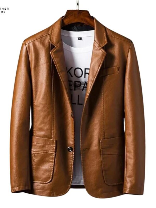 Trendy High-End Fashion Choice Men’s Warm Leather Blazer