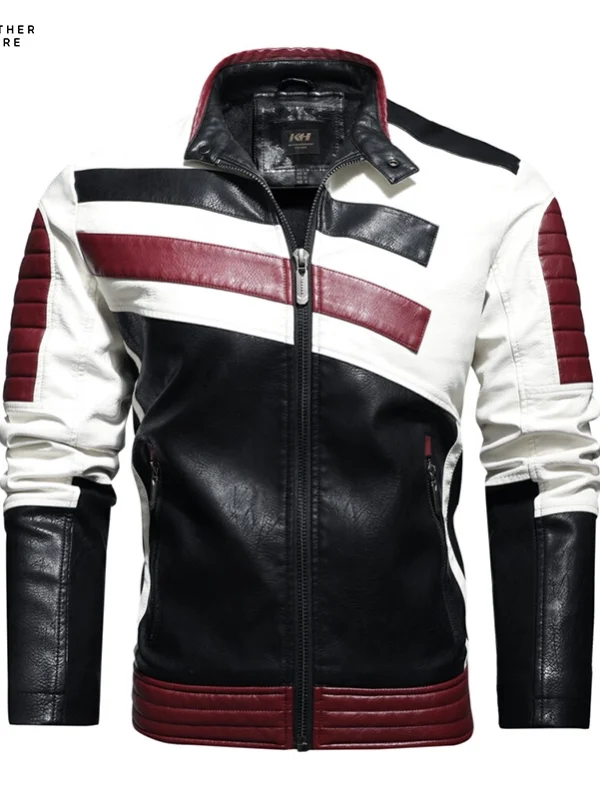 Urban Edge - Stand Collar Motorcycle Leather Jackets for Men with Style