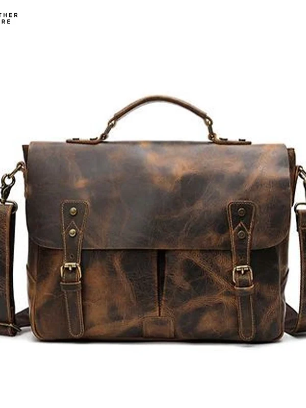 Urban Explorer - Portable Leather Men's Satchel for Business and Beyond