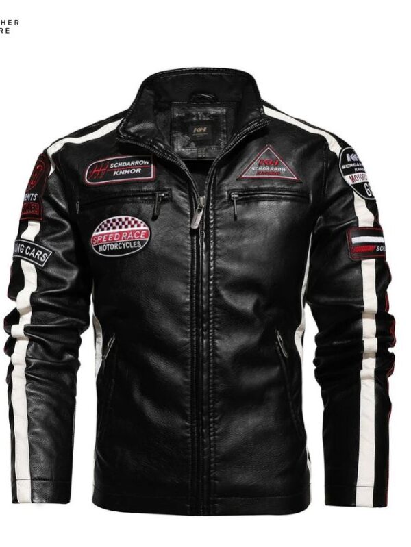 Vintage Motorcycle Jacket for Men New Biker Leather Jacket wi