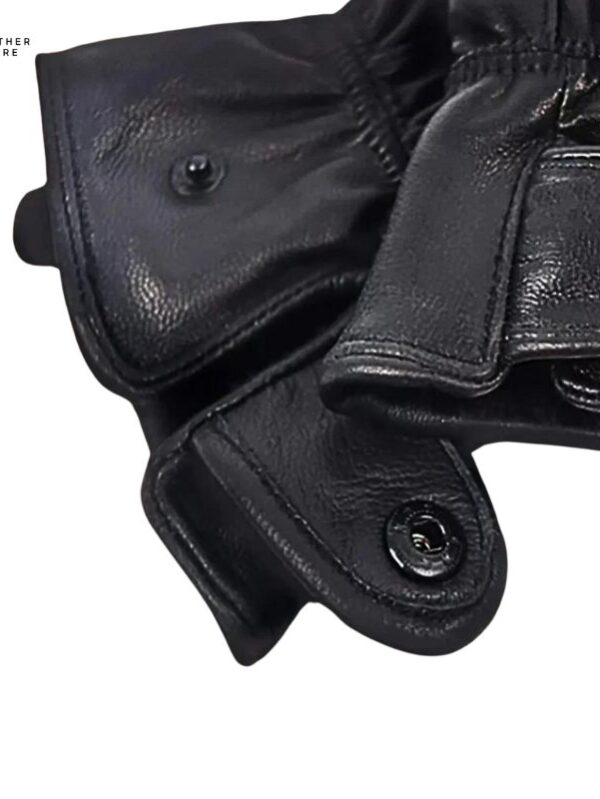 Winter Black Leather Gloves for Men Driving and Dress