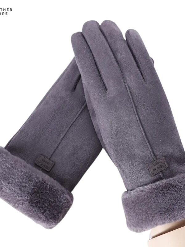 Women Winter Thick Plush Leather Gloves Fashion Winter gloves