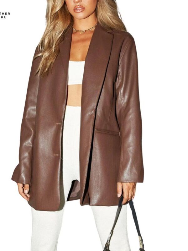 Women’s Fall Winter Outerwear – Vintage Leather Blazers, Solid