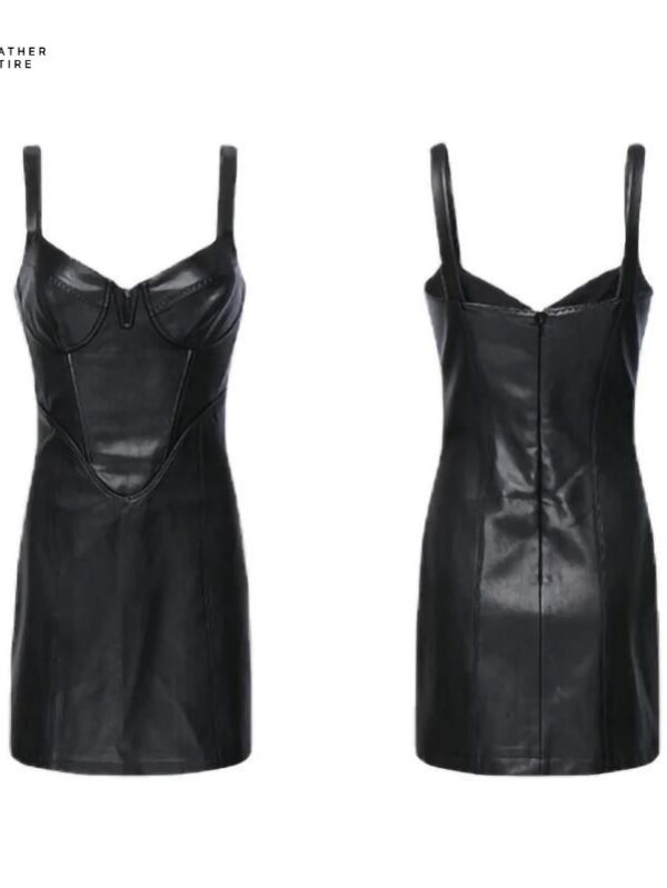 Dare-to-Impress-Black-Genuine-Sheepskin-Leather-Bodycon-Dress